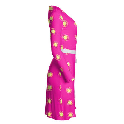 Sunny Pink Wrap Dress