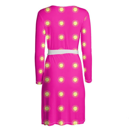 Sunny Pink Wrap Dress