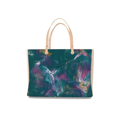 'Floral Utopia' Abstract Art Hand bag