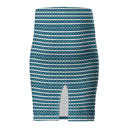 Vertical lined Teal xoxo style Pencil Skirt