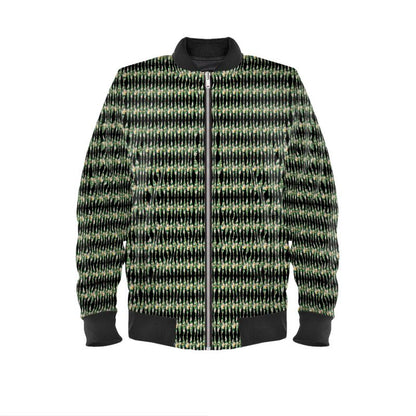 Lime Green Pattern Men's Bomber Jacket
