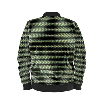 Lime Green Pattern Men's Bomber Jacket