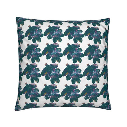 Teal Leaf Design Cushion