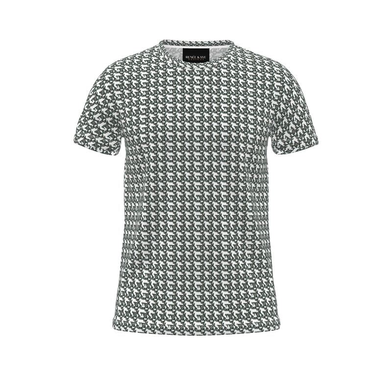 Brown and Dark Green Pattern Men's T Shirt