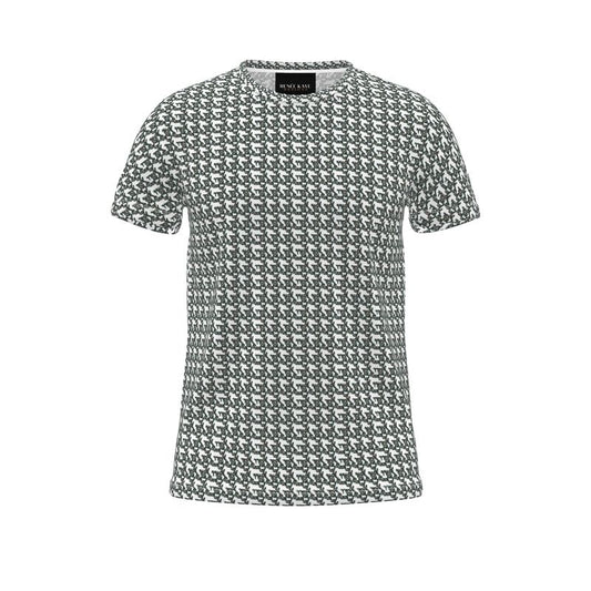 Brown and Dark Green Pattern Men's T Shirt