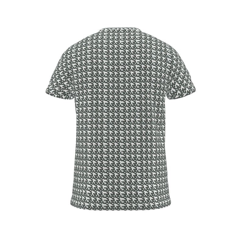 Brown and Dark Green Pattern Men's T Shirt