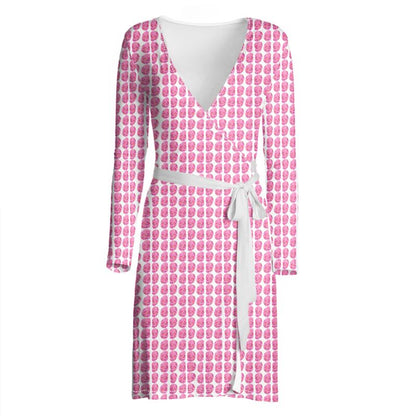 Pink Pebbles Wrap Dress