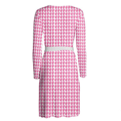 Pink Pebbles Wrap Dress