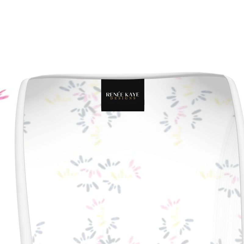White Tea Dress with colourful patterns