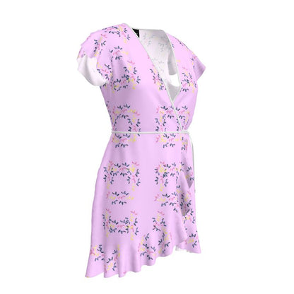 Purple Tea Dress with colourful patterns