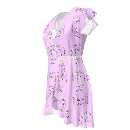 Purple Tea Dress with colourful patterns