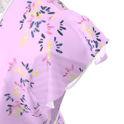 Purple Tea Dress with colourful patterns