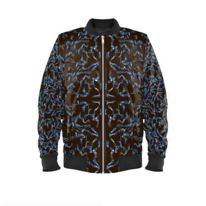 Abstract Pattern Chocolate Brown Men's Bomber Jacket