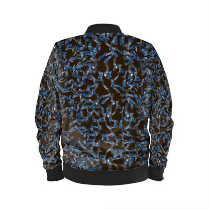 Abstract Pattern Chocolate Brown Men's Bomber Jacket