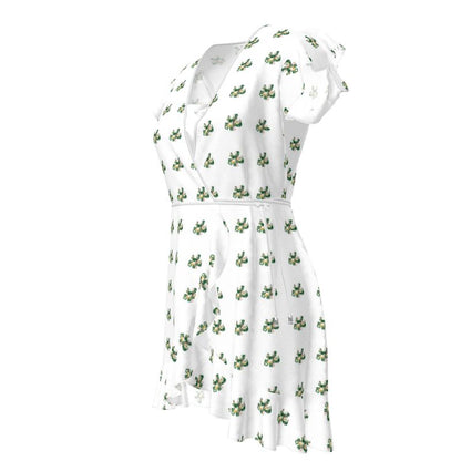 Green Floral Print Tea Dress