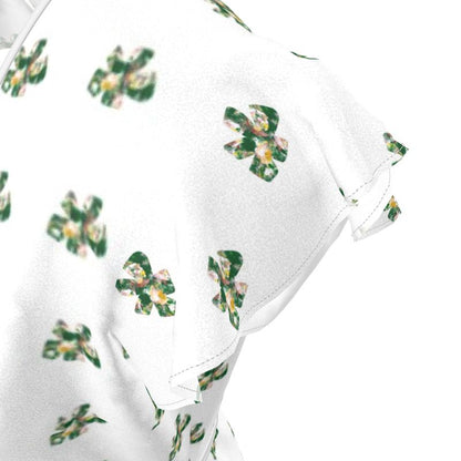 Green Floral Print Tea Dress