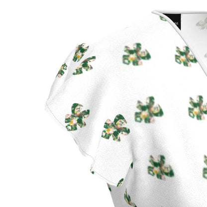 Green Floral Print Tea Dress