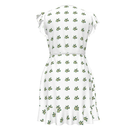 Green Floral Print Tea Dress