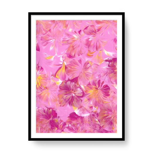 'Summer Blooms' Abstract Framed Art with Classic Border A1