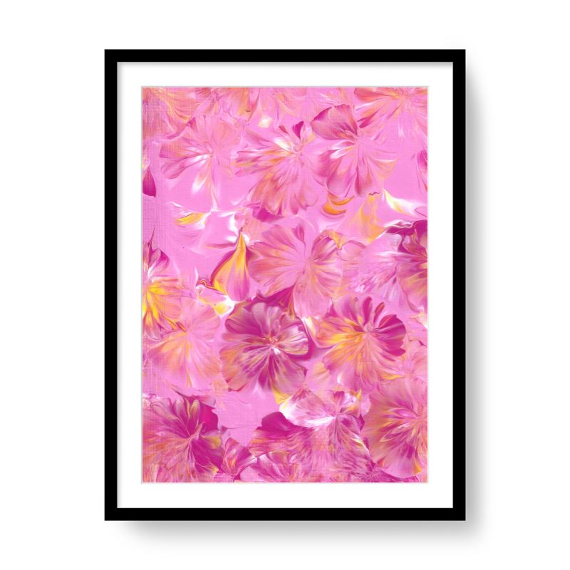 'Summer Blooms' Abstract Framed Art with Classic Border A2