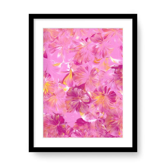 'Summer Blooms' Abstract Framed Art with Classic Border A3