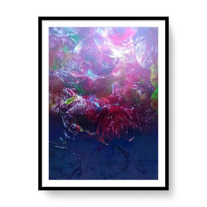 'Plum Trees' Abstract Framed Art with Classic Border A1