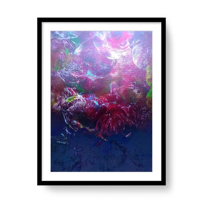 'Plum Trees' Abstract Framed Art with Classic Border A2