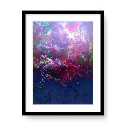 'Plum Trees' Abstract Framed Art with Classic Border A3
