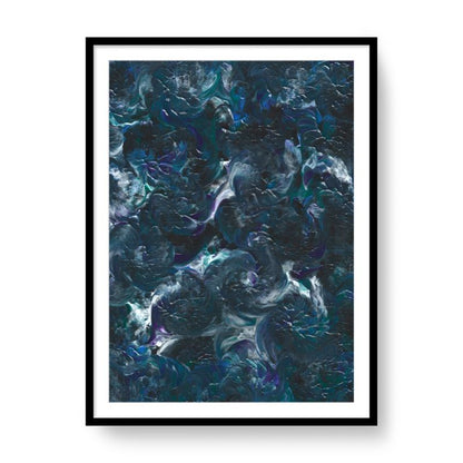 'Ocean Deep' Abstract Framed Art with Classic Border A1