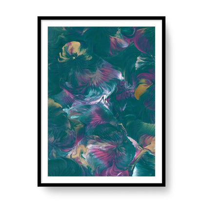 'Floral Utopia' Abstract Framed Art with Classic Border A1