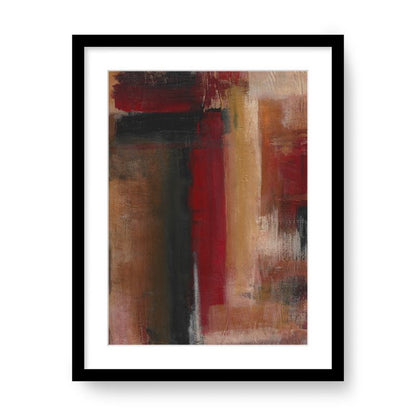 'Rustic Linear' Abstract Framed Art with Classic Border A3