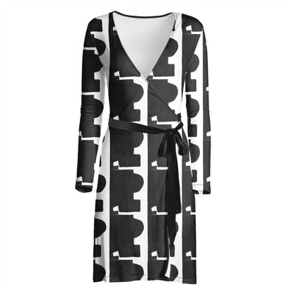 'Black Solitude' Wrap Dress