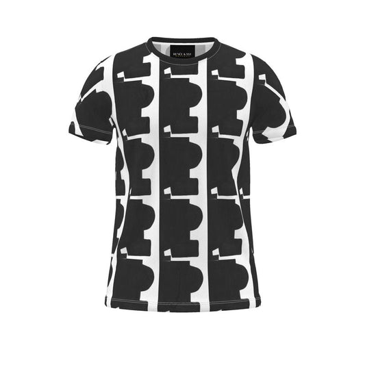 men's abstract design black t-shirt
