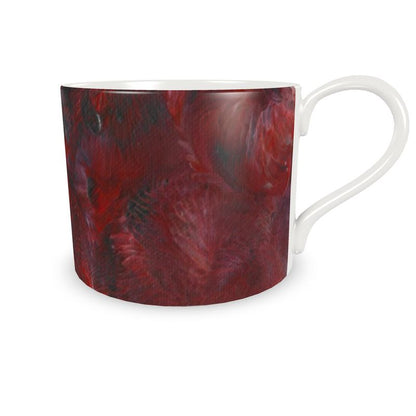 'Red Velvet Shadows' Cup and Saucer Set
