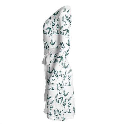 Botanical Design Wrap Dress