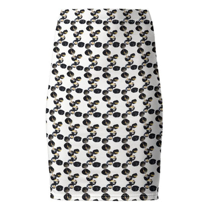 Black Marbles Pencil Skirt
