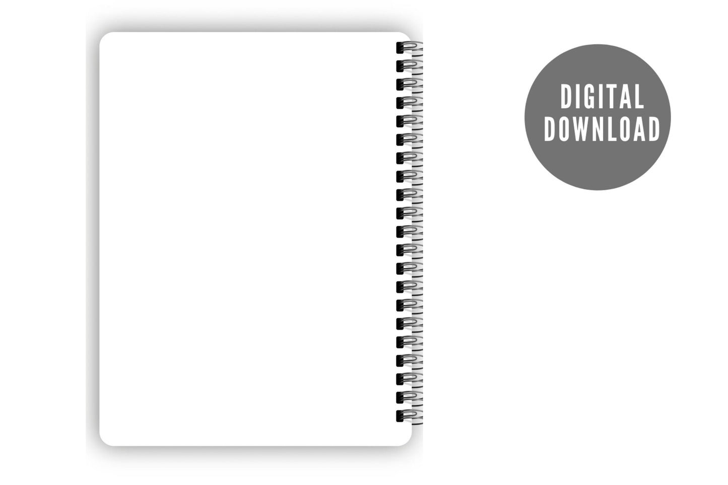 DIGITAL BLANK SKETCHBOOK, Spiralbound, Downloadable, Fillable