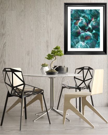 'Emerald Eclipse' Abstract Framed Art 16x20