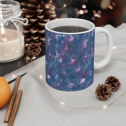 'Purple floral' Abstract Mug 11oz