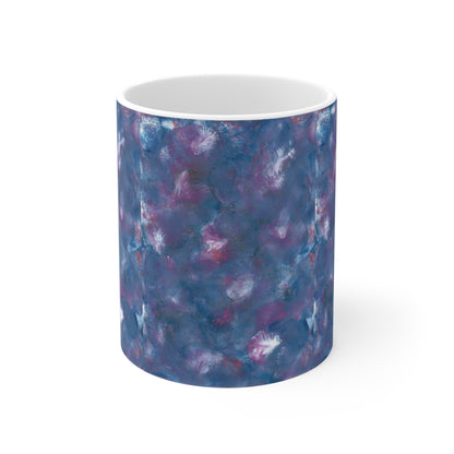 'Purple floral' Abstract Mug 11oz