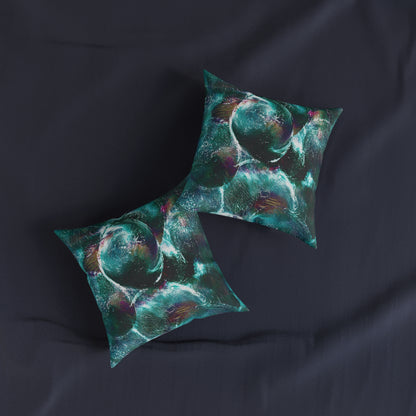 'Emerald Eclipse' Cushion / Square Pillow