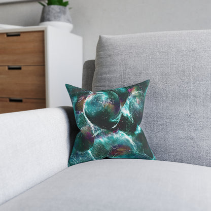 'Emerald Eclipse' Cushion / Square Pillow