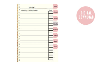 MINIMALIST PLANNER, Digital Download, Fillable, Organiser