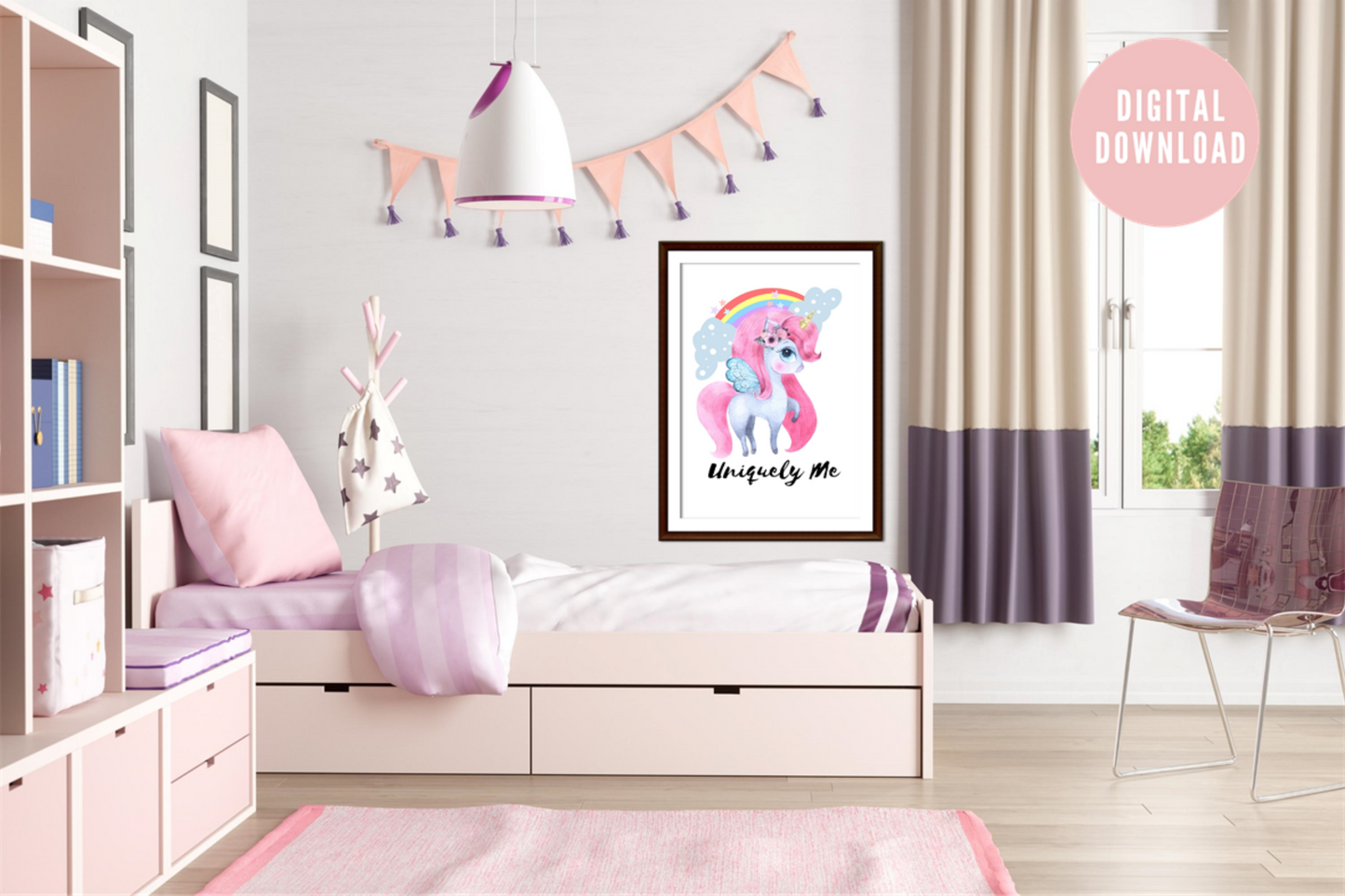 Uniquely Me | Digital Wall Art | Unicorn Poster