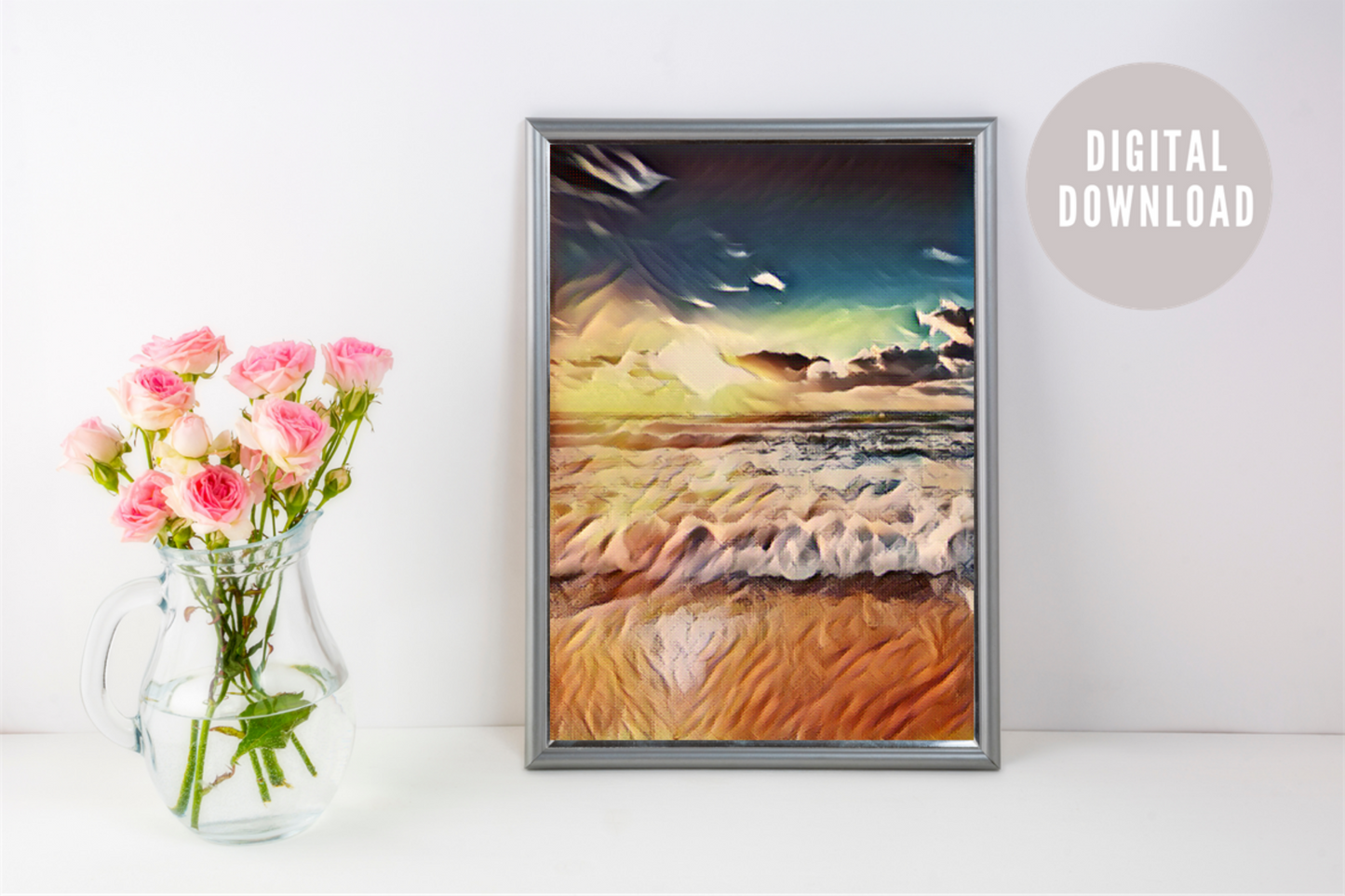 Ocean Beach Waves Wall Print | Digital Download