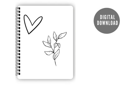 DIGITAL BLANK SKETCHBOOK, Spiralbound, Downloadable, Fillable