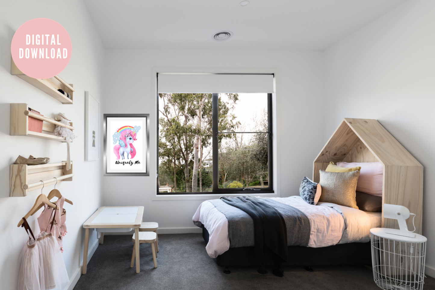 Uniquely Me | Digital Wall Art | Unicorn Poster