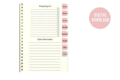 MINIMALIST PLANNER, Digital Download, Fillable, Organiser