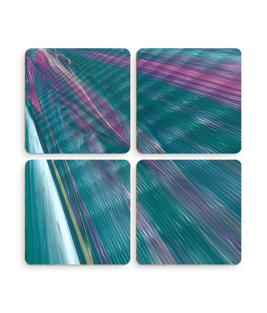 Pack of 4 Coasters 'Futuristic' Abstract Art Print