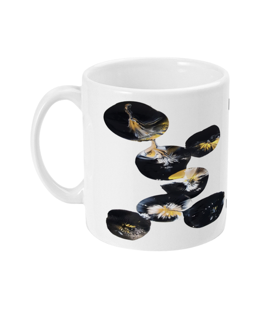 'Black Marbles' Abstract Art Mug 11oz